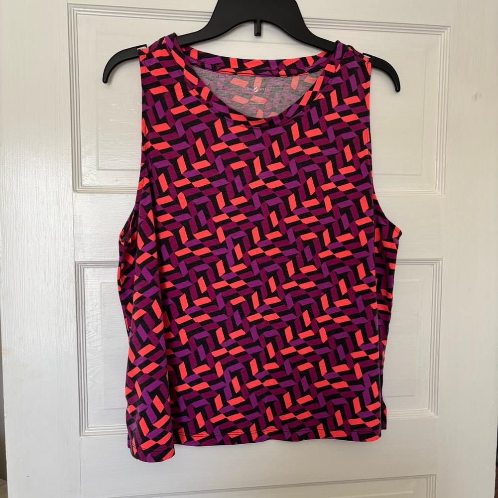 Lou & Grey Charcoal/Neon Print Boxy Tank Top